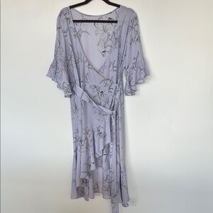 Nordstrom Lavender Floral Wrap Dress